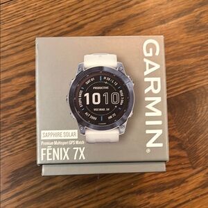 Garmin Fenix 7X Sapphire Solar GPS Watch - White